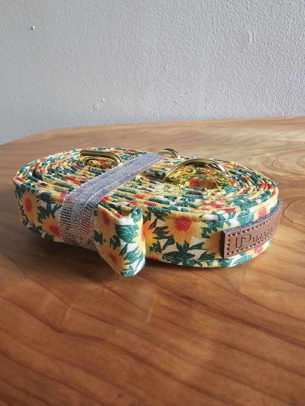 Uran Pura Floral Sunflower Dog Leash - Yellow Green - Picture 4 of 5